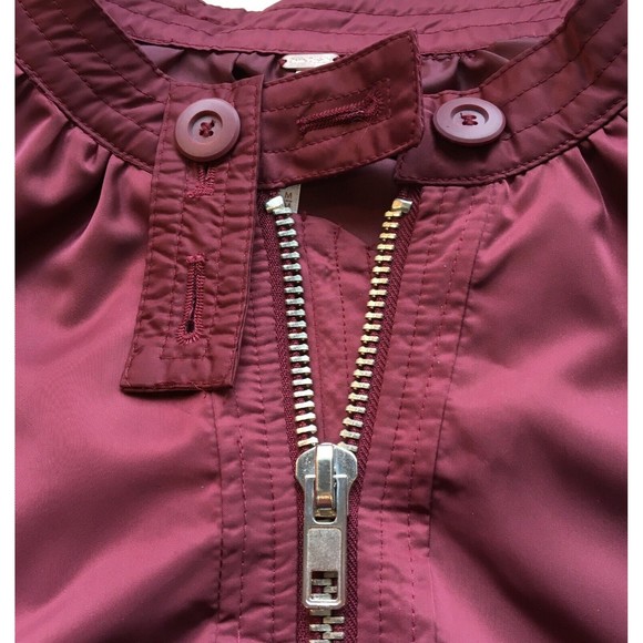 FREE PEOPLE Midnight Bomber Jacket Wine Red Size Medium Lightweight - Picture 4 of 5